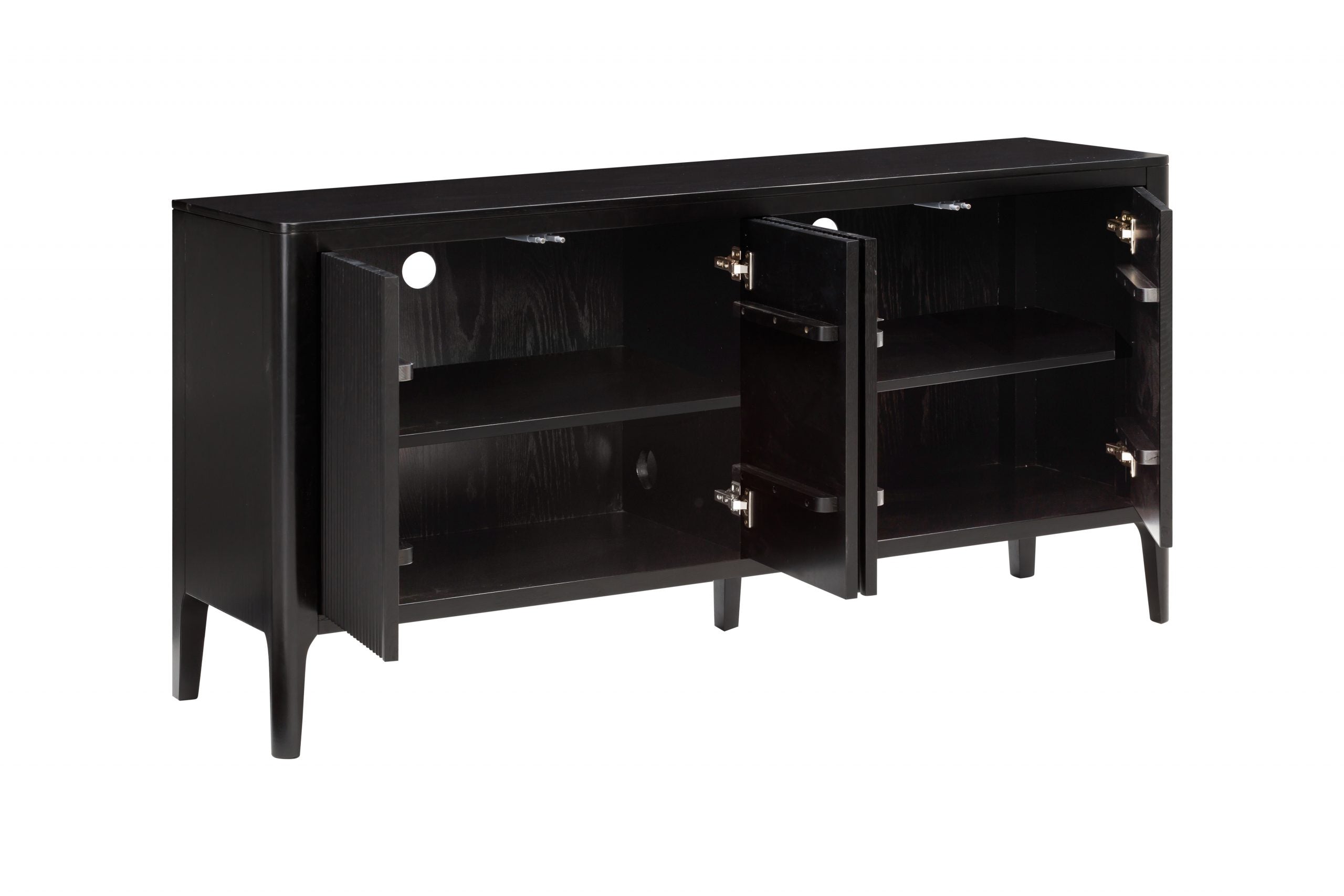 DI Designs Abberley Black Oak Wood Ribbed Sideboard